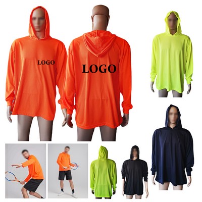 High Visibility Long Sleeve Hooded Safety Shirt