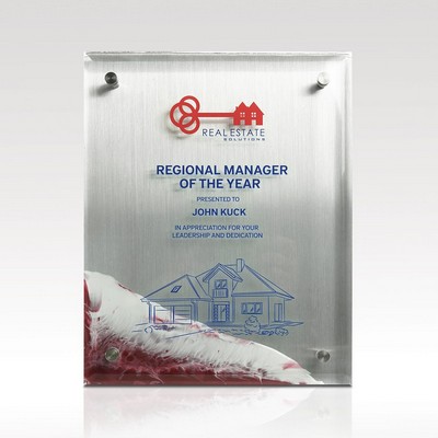 Red Acrylic Plaque 7x9 Rising Edge