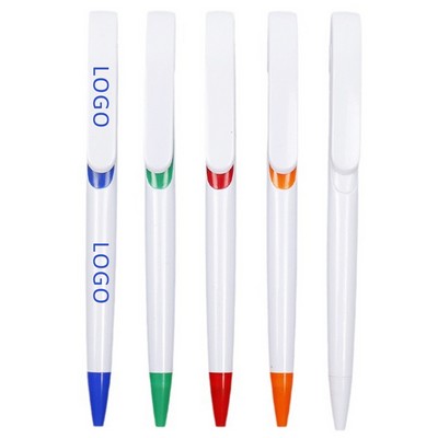 Plastic Ballpoint Pen with Metal Clip