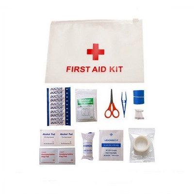 Emergency First Aid Kit Packed In Frosted Plastic PE Zipper Bag Or Ziplock Bag